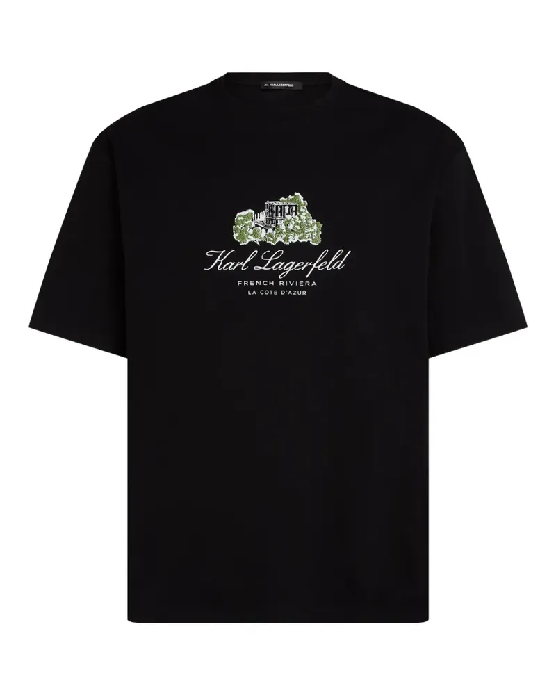 Karl Lagerfeld Lockeres Villa la Vigie T-Shirt - Schwarz Schwarz