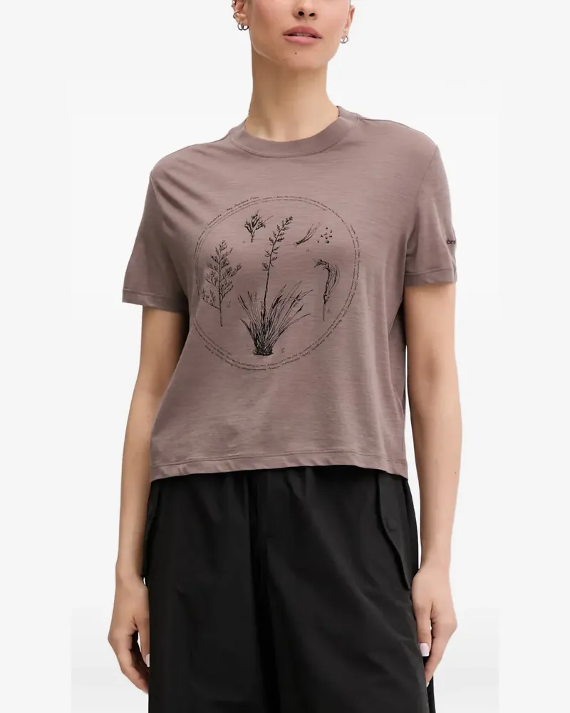 Icebreaker 150 Tech Lite T-Shirt mit botanischem Print - Nude Nude