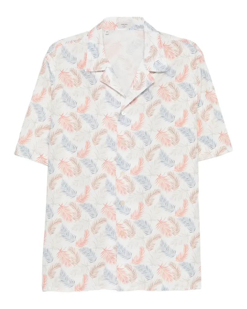 Alessandro Gherardi leaf-print camp-collar shirt - Weiß Weiß