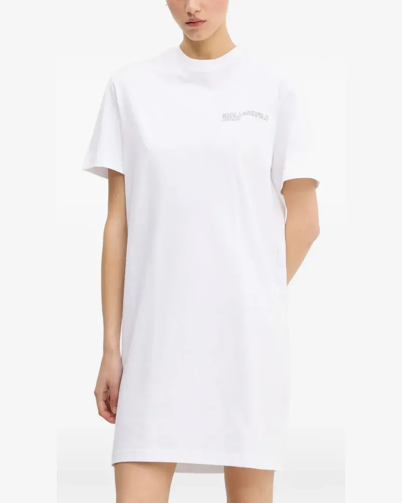 Karl Lagerfeld logo-print mini dress - Weiß Weiß