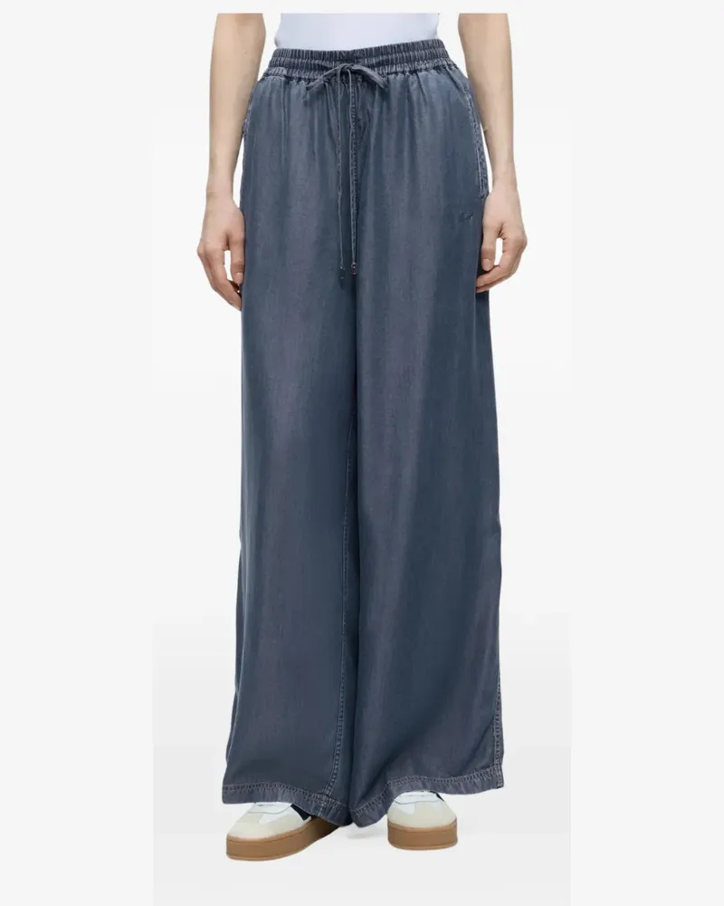HUGO BOSS Wide-Leg-Hose mit Kordelzug - Blau Blau