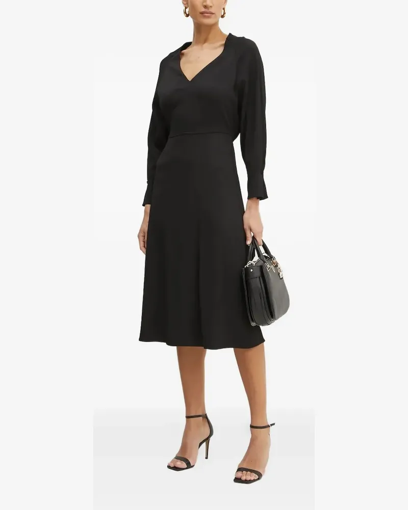 HUGO BOSS Midikleid mit V-Ausschnitt - Schwarz Schwarz