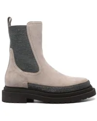 Brunello Cucinelli Chelsea-Boots aus Wildleder Grau