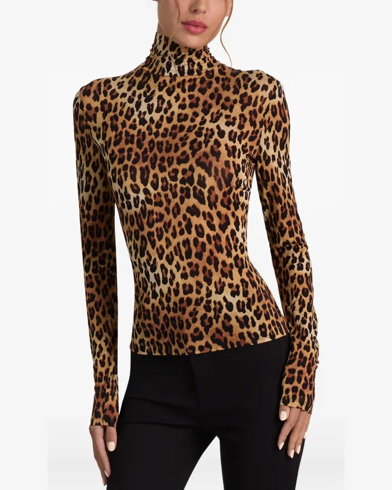 Alice + Olivia Delaina LS Rollkragentop - Nude Nude
