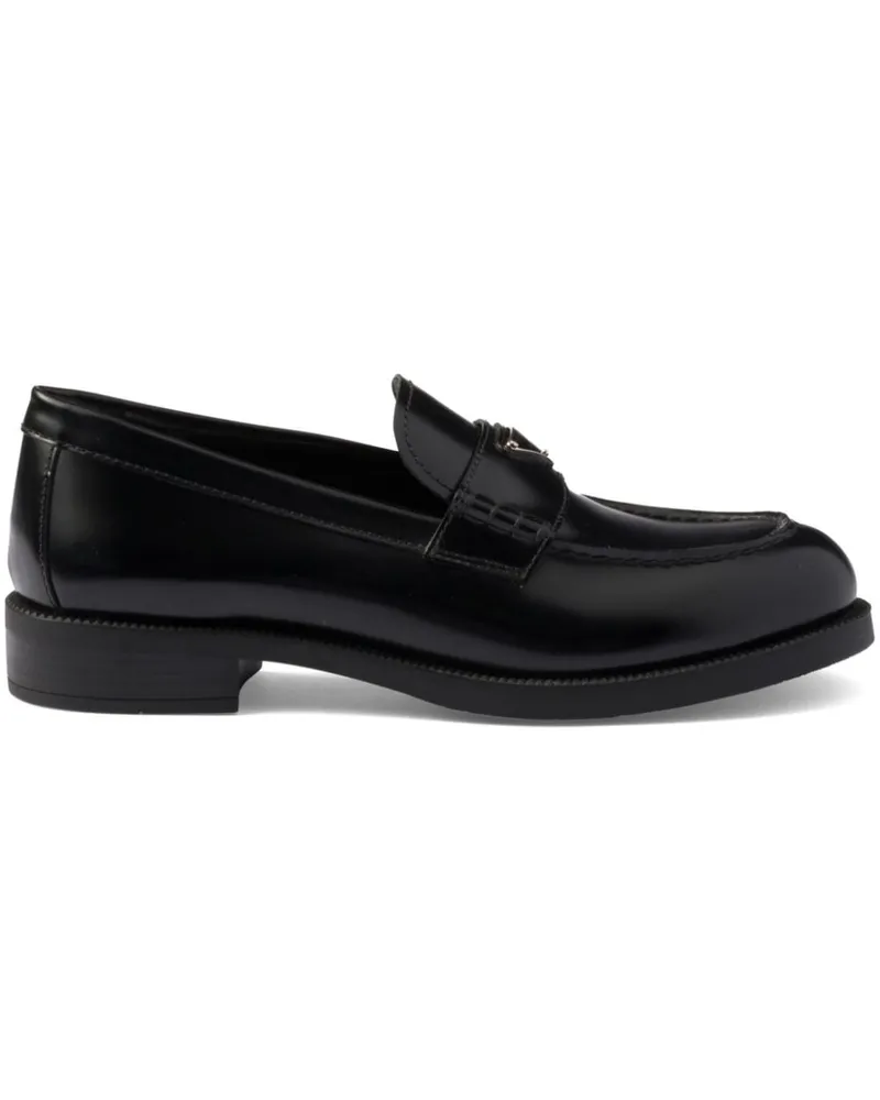 Prada Loafer aus gebürstetem Leder - Schwarz Schwarz