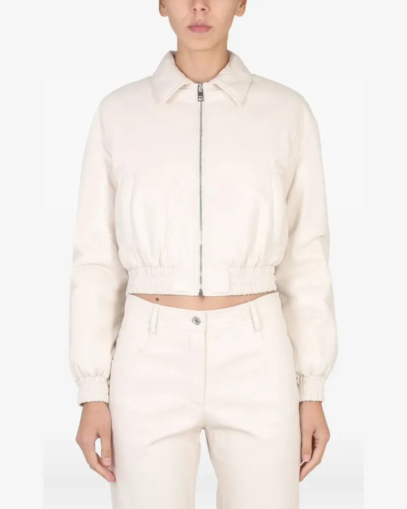 MSGM zip-up bomber jacket - Nude Nude