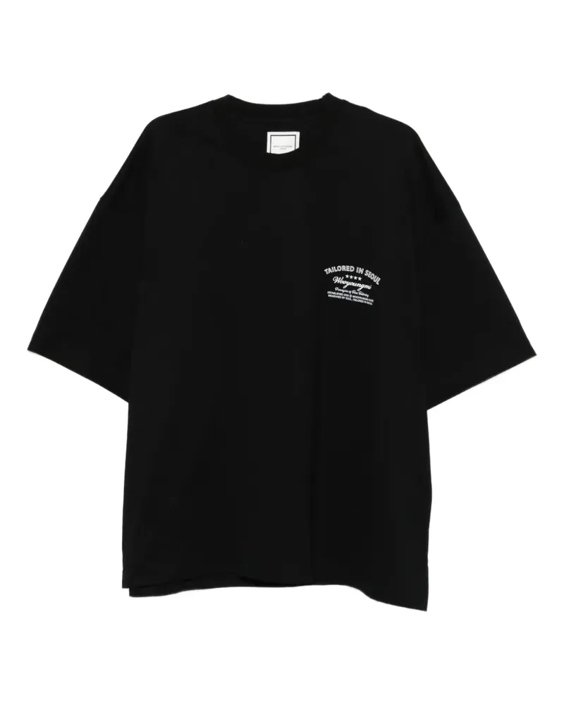 Wooyoungmi T-Shirt mit grafischem Print - Schwarz Schwarz