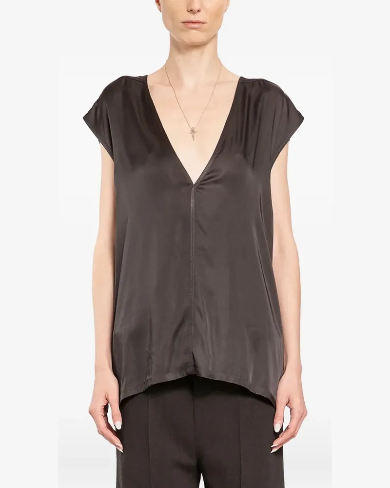 Rick Owens Dylan Bluse mit V-Ausschnitt - Grau Grau
