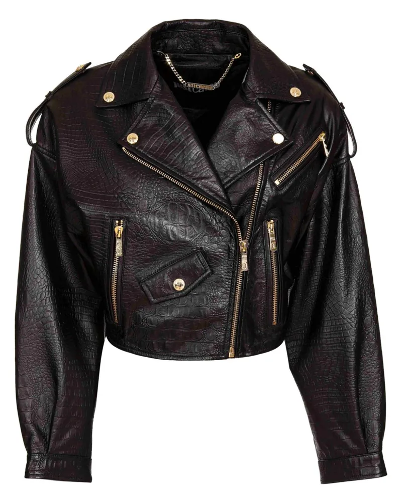 Just Cavalli Bikerjacke aus Leder - Schwarz Schwarz