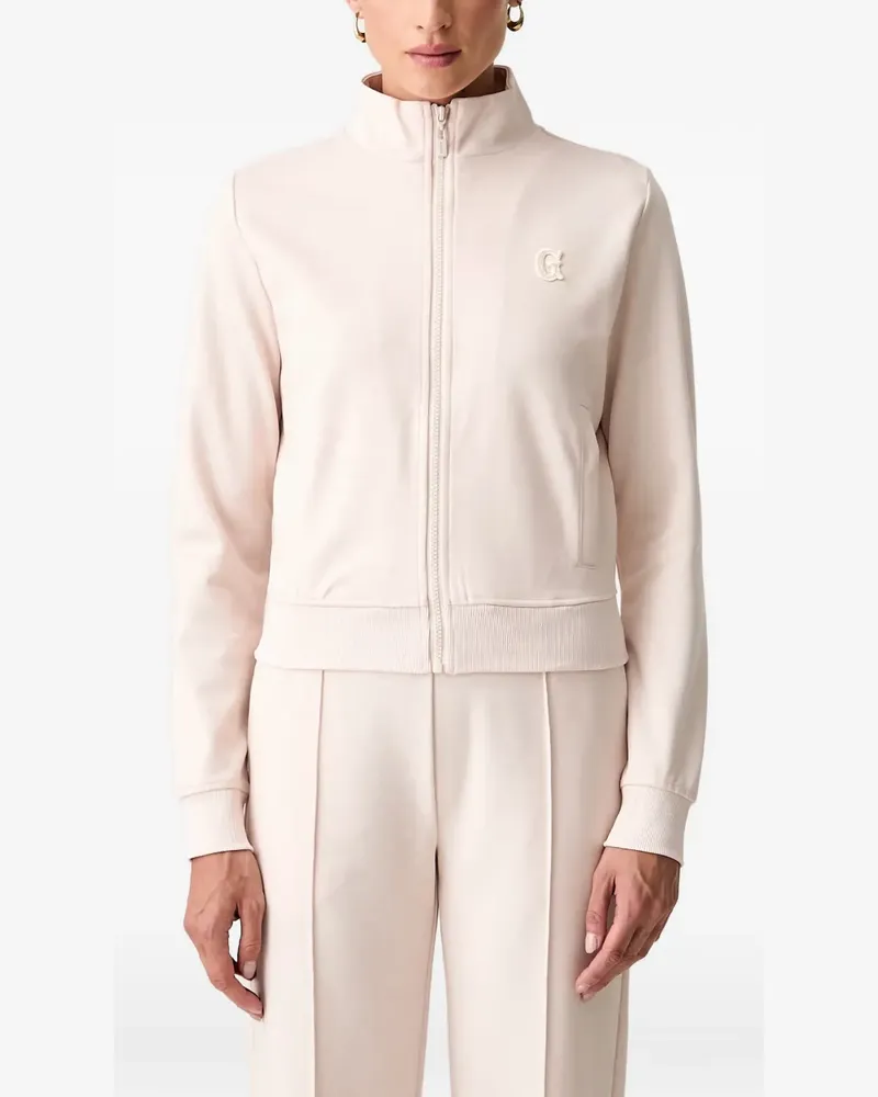 Guess logo-patch zip-up jacket - Rosa Rosa