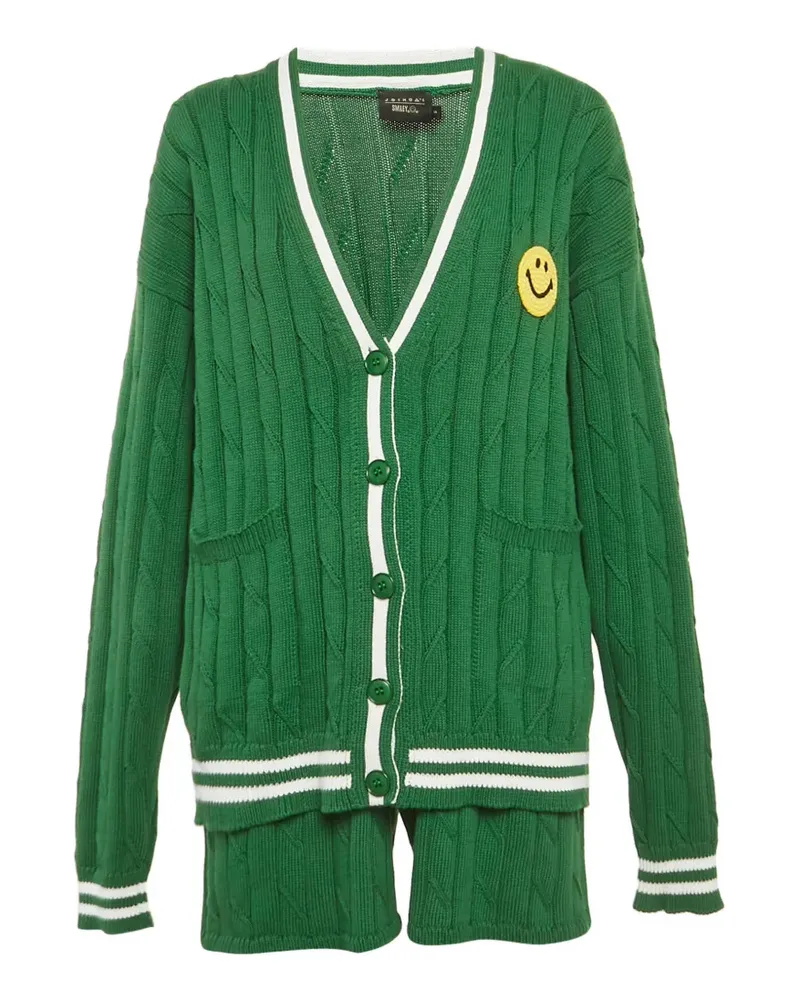Joshua Sanders x Smiley Set aus Cardigan und Shorts mit Zopfmuster - Grün Grün