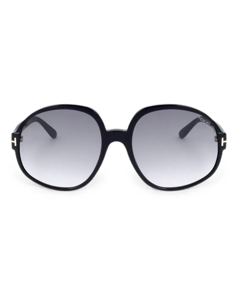 Tom Ford Sonnenbrille mit rundem Gestell - Schwarz Schwarz