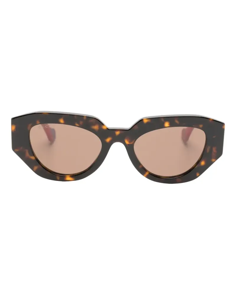 Gucci Double G geometric-frame sunglasses - Braun Braun