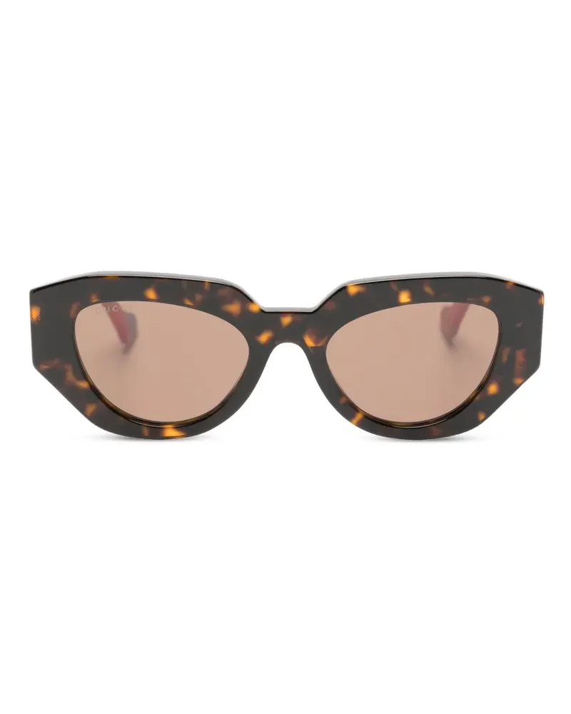 Gucci Sonnenbrille mit geometrischem Gestell - Braun Braun