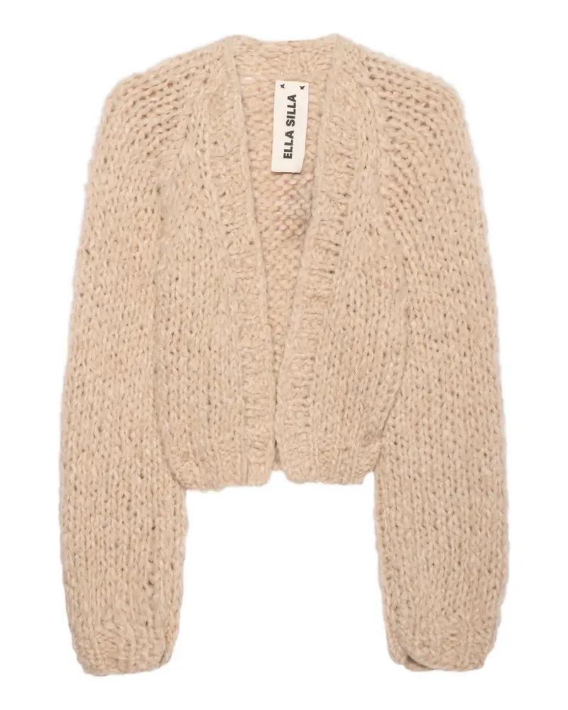 Ella Silla chunky-knit raglan-sleeve cardigan - Nude Nude