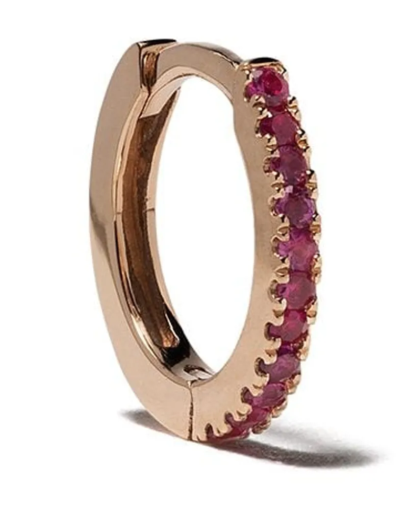 WHITE BIRD 18kt 'Margot' Rotgoldcreole mit Rubin - Rosa Rosa