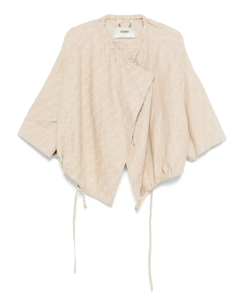 Fendi Kordelzug-Jacke aus FF-Jacquard - Nude Nude