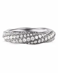 David Yurman Cable Edge Ring mit Diamanten Silber