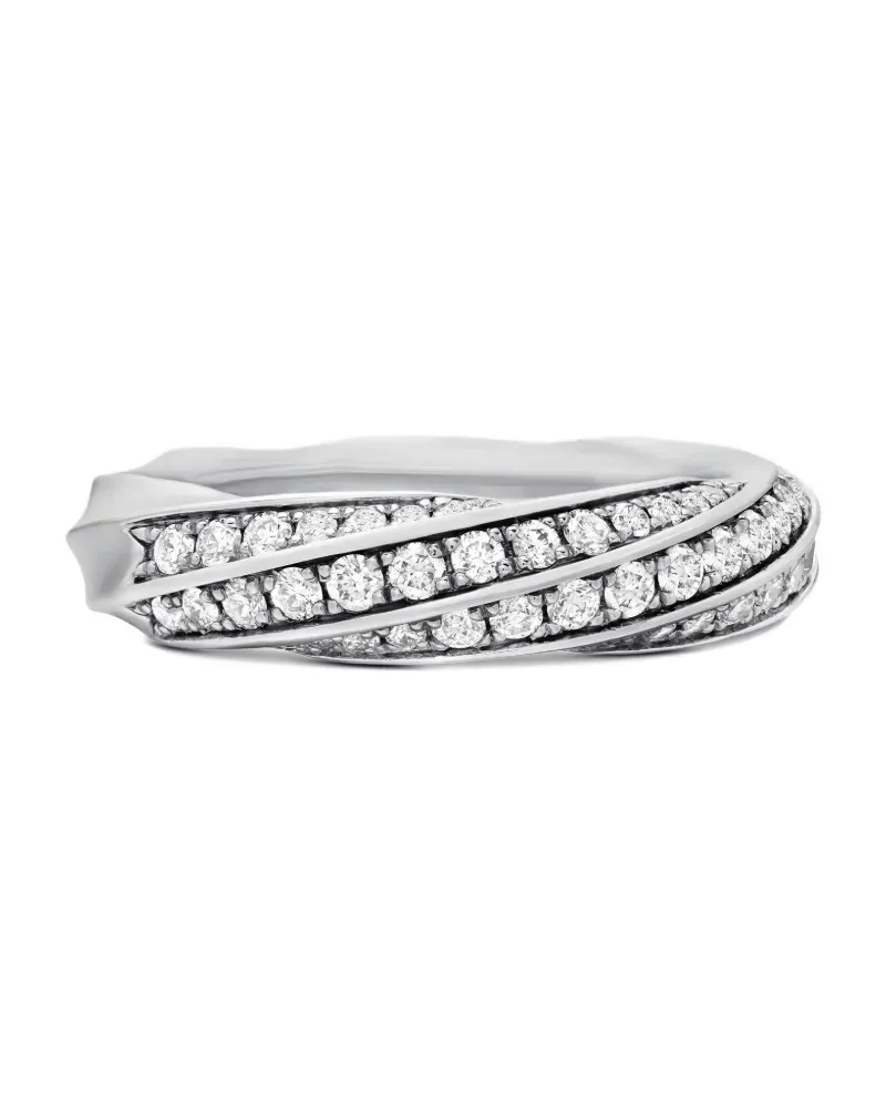 David Yurman Cable Edge Ring mit Diamanten - Silber Silber