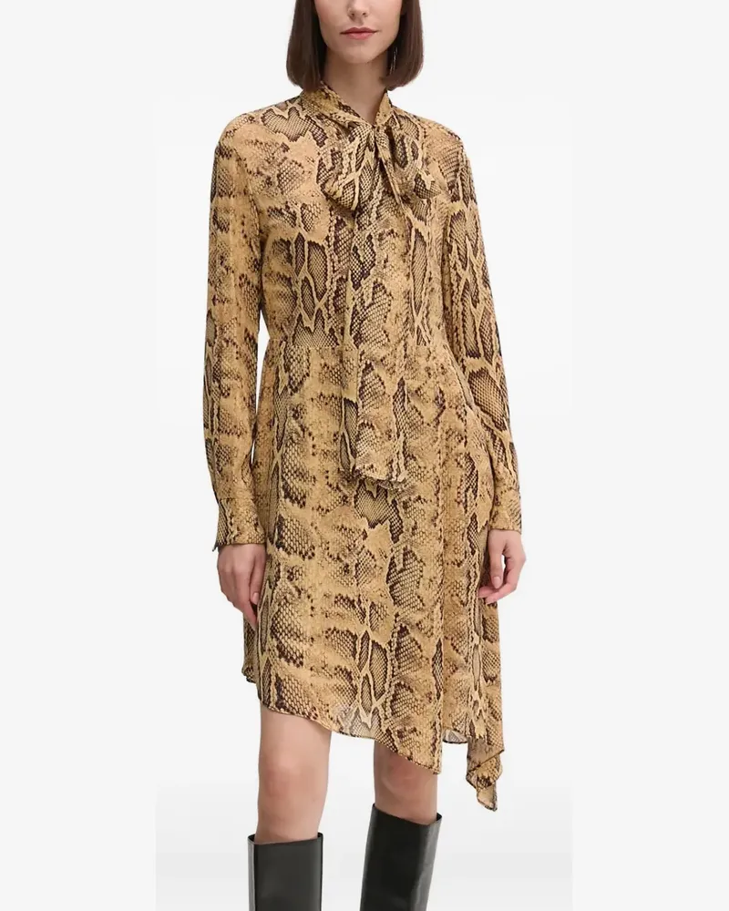 Sisley Midikleid mit Schlangen-Print - Nude Nude
