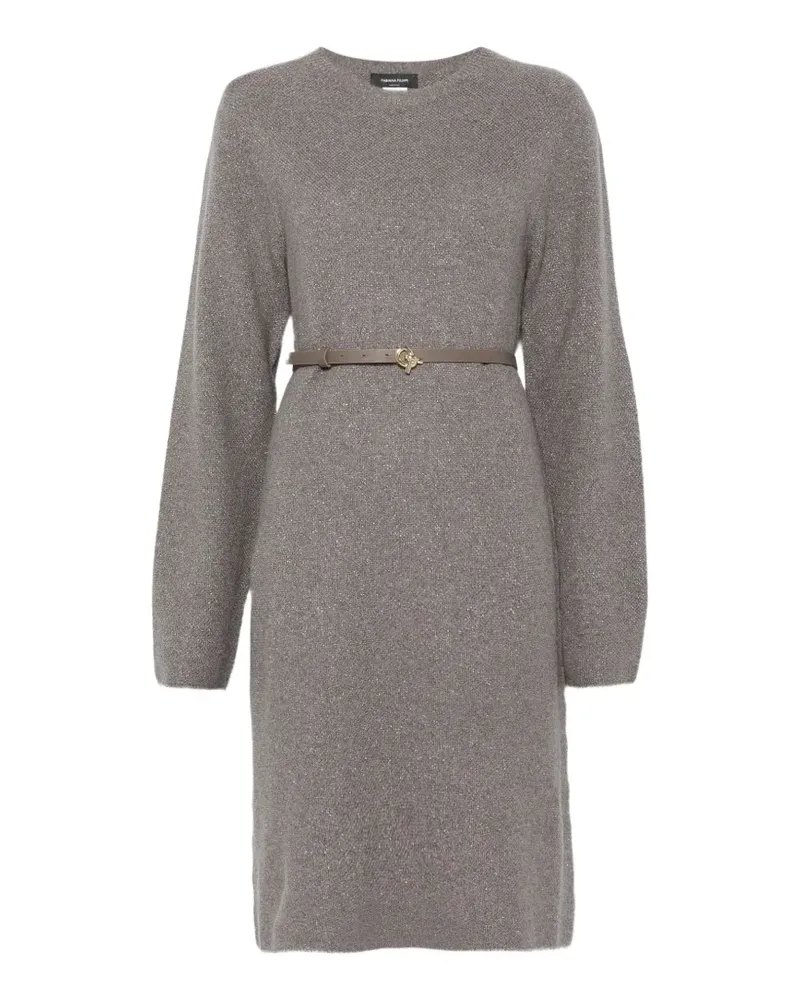 Fabiana Filippi Gestricktes Minikleid mit Gürtel - Grau Grau