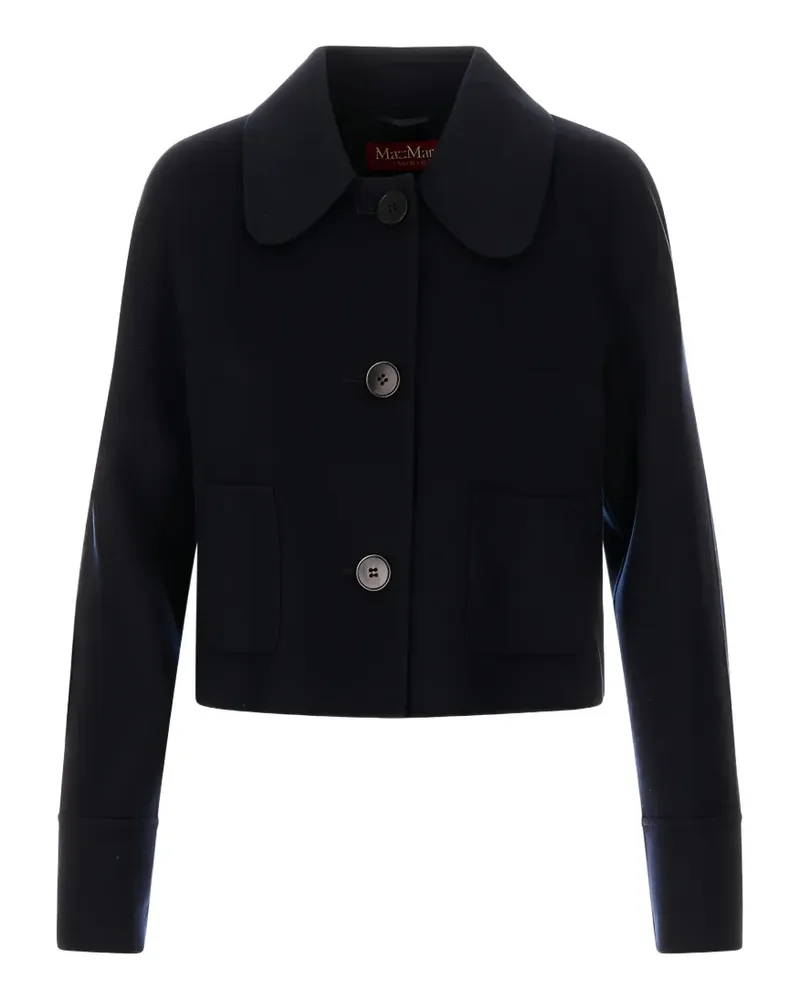 Max Mara round-collar single-breasted jacket - Blau Blau