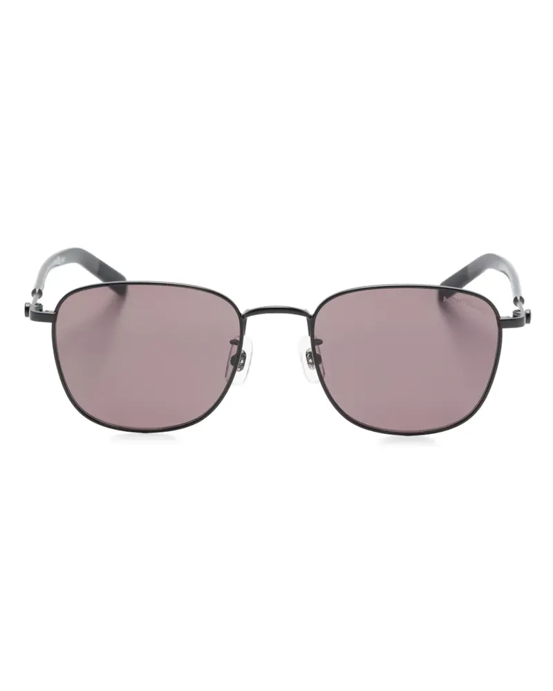 Montblanc Sonnenbrille mit eckigem Gestell - Schwarz Schwarz