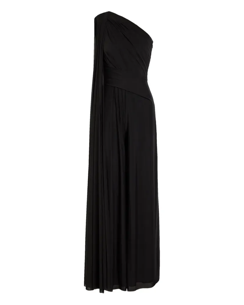 Talbot Runhof one-shoulder draped jumpsuit - Schwarz Schwarz