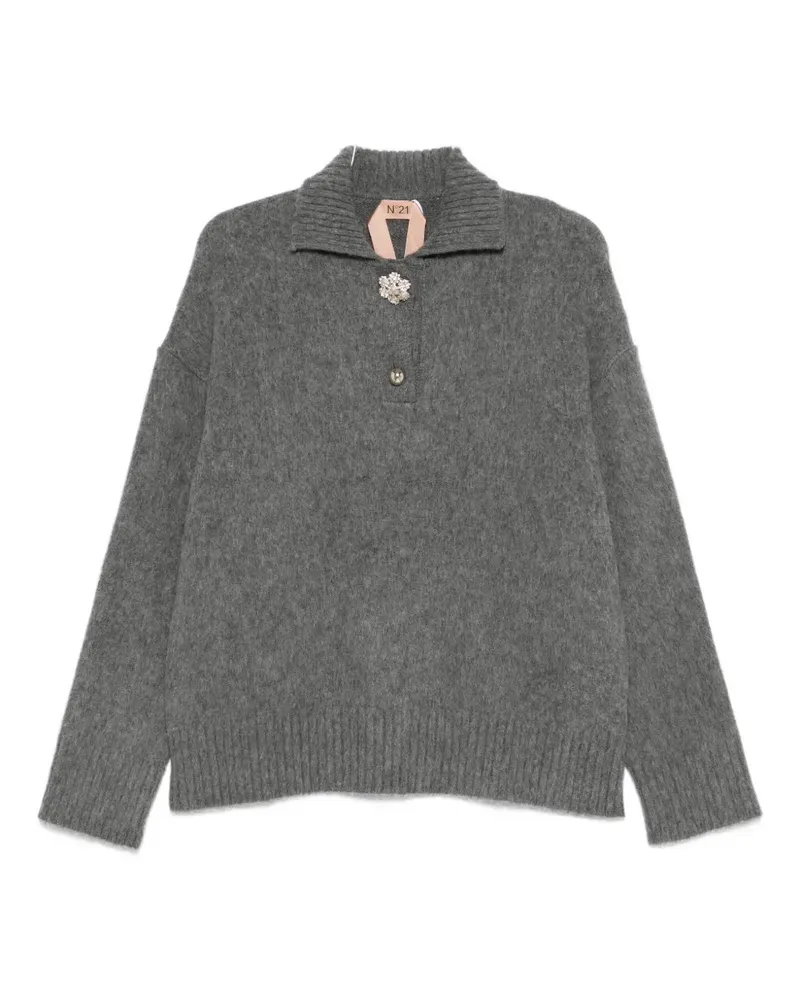 N° 21 Pullover mit gebürstetem Effekt - Grau Grau