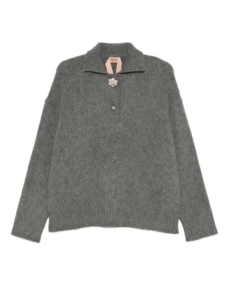 N° 21 Pullover mit gebürstetem Effekt - Grau Grau