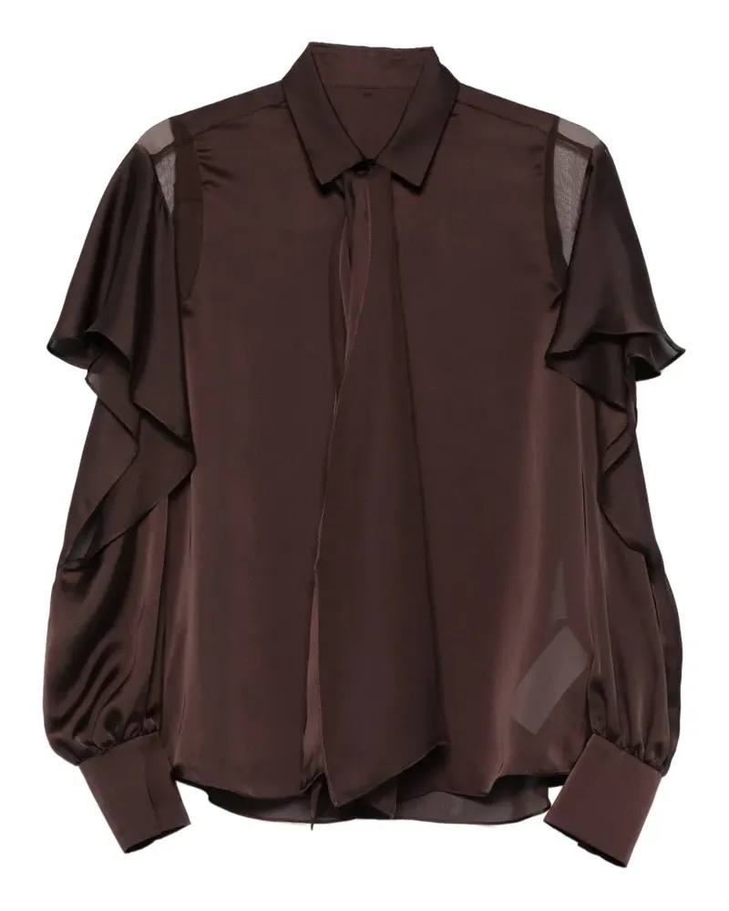 Sacai ruffled panelled shirt - Braun Braun