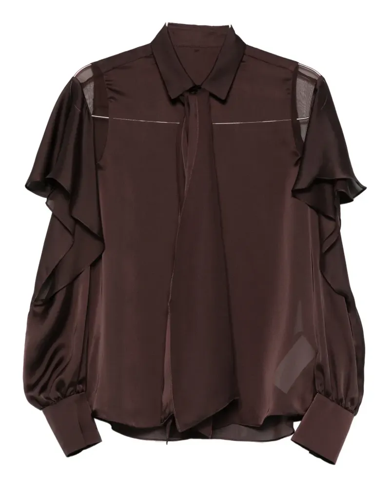 Sacai ruffled panelled shirt - Braun Braun