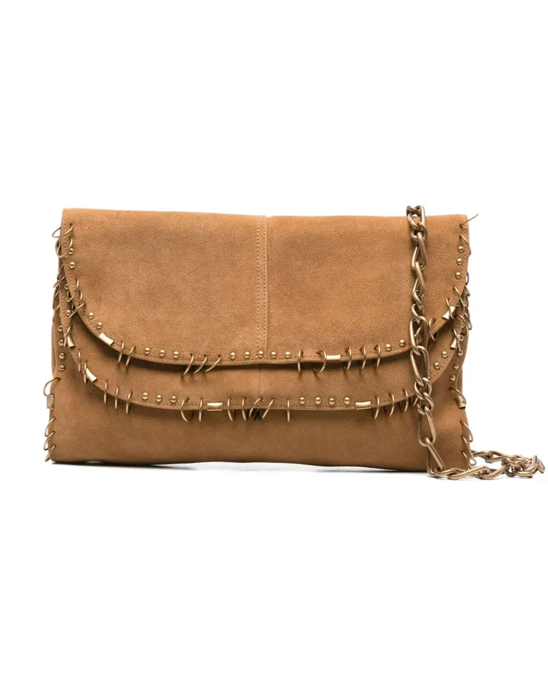 Patrizia Pepe Schultertasche mit Nieten - Nude Nude