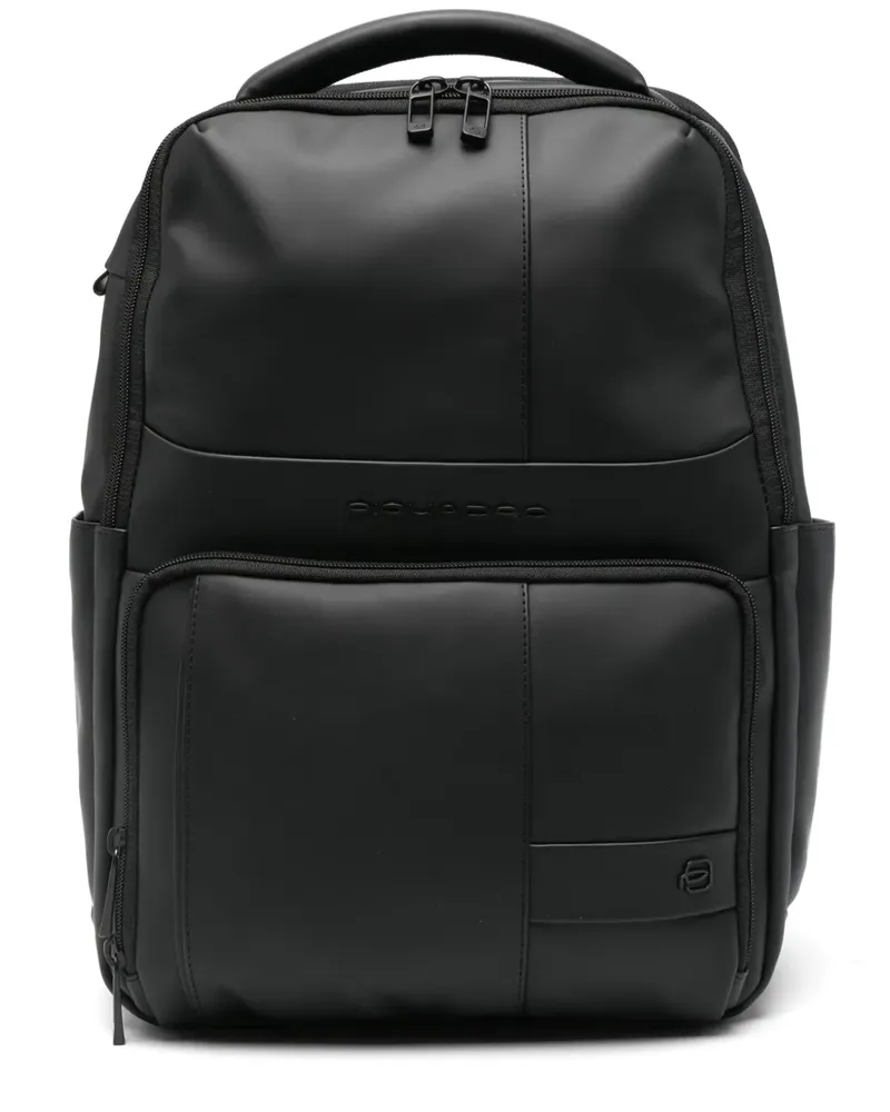 Piquadro Rucksack mit Zwei-Wege-Reißverschluss - Schwarz Schwarz