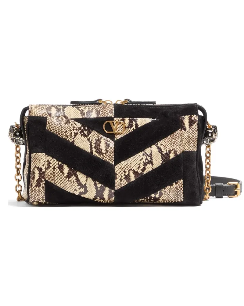 Valentino Garavani Kleine Panthea Umhängetasche mit Zickzackmuster - Schwarz Schwarz
