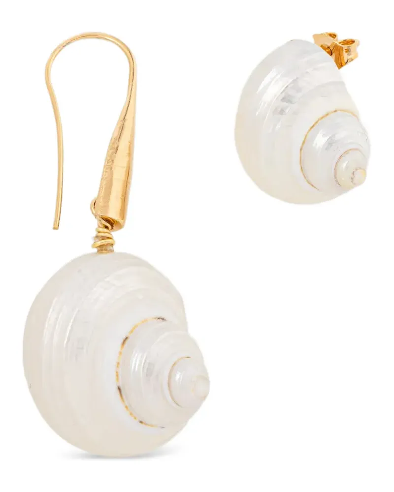 forte_forte Hängeohrringe mit Muschelmotiv - Gold Gold