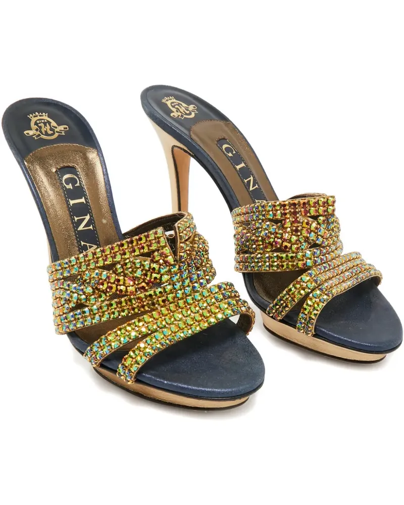 Gina rhinestone-embellished sandals - Blau Blau