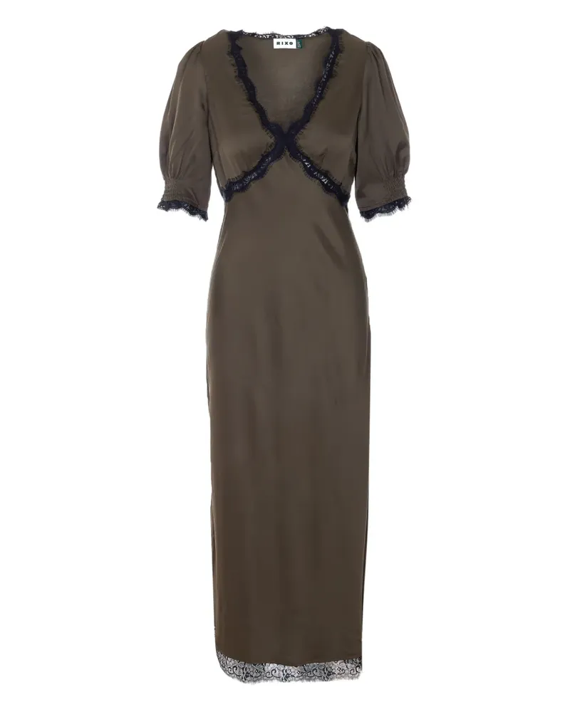 RIXO Annina lace V-neck midi dress - Grün Grün