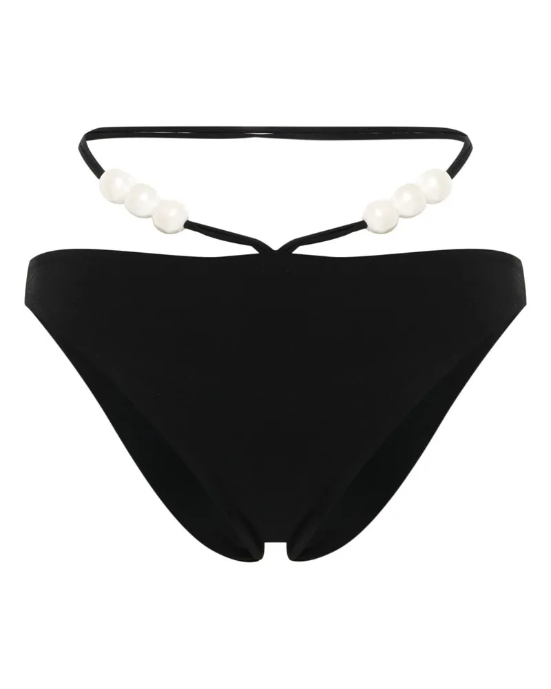 Magda Butrym Neckholder-Bikinioberteil mit Perlen - Schwarz Schwarz