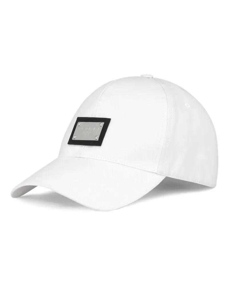 Dolce & Gabbana cotton baseball cap with branded tag - Weiß Weiß