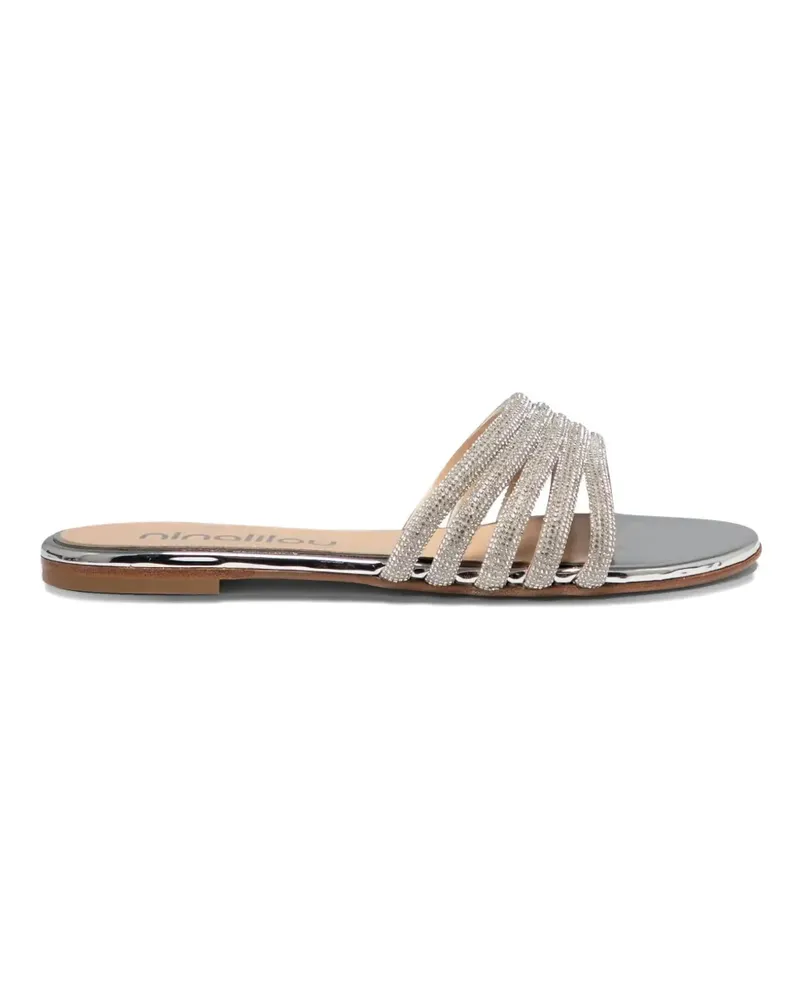 NINALILOU Elisa Sandalen mit Kristallen - Silber Silber