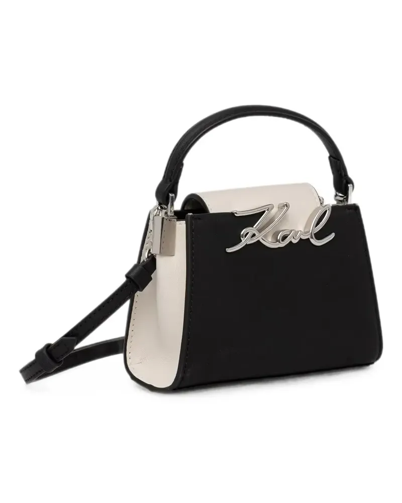 Karl Lagerfeld Karl Signature logo-plaque mini shoulder bag - Schwarz Schwarz