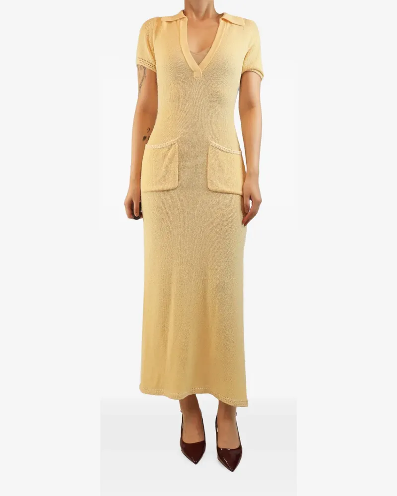Proenza Schouler knit-construction short-sleeved maxi dress - Gelb Gelb