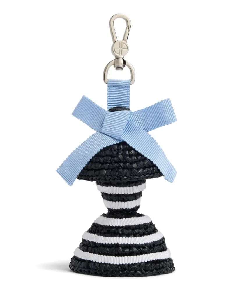 Patou Gestreifter Puppenanhänger mit Schleifendetail - Schwarz Schwarz