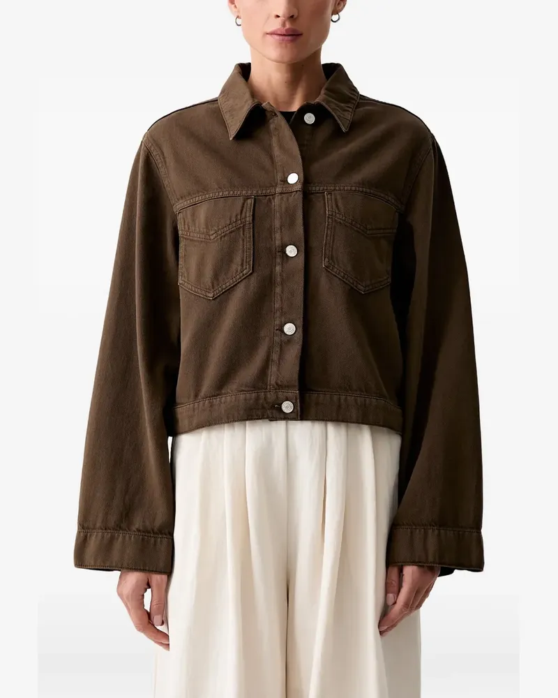 Marc O'Polo Cropped-Jacke mit Pattentaschen - Braun Braun