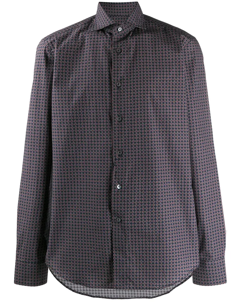 Dell'oglio Hemd mit geometrischem Muster - Blau Blau