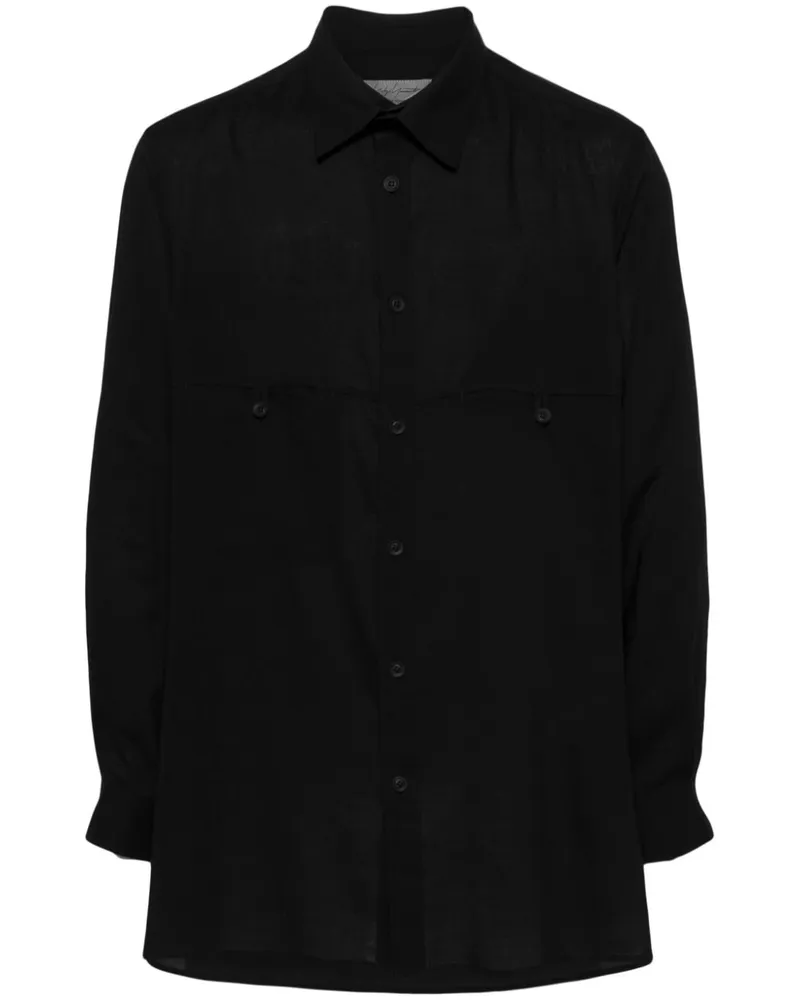 Yohji Yamamoto jetted-pocket buttoned shirt Schwarz