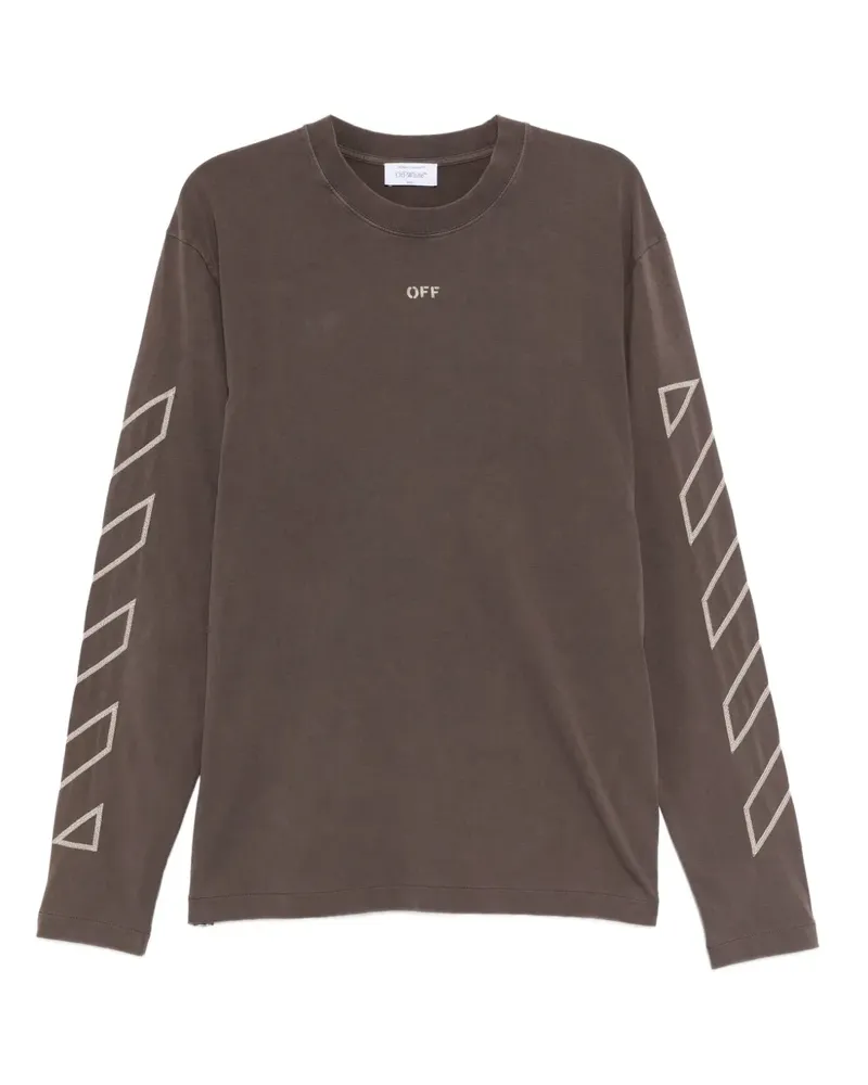 OFF-WHITE Langarmshirt mit Pfeilen - Braun Braun