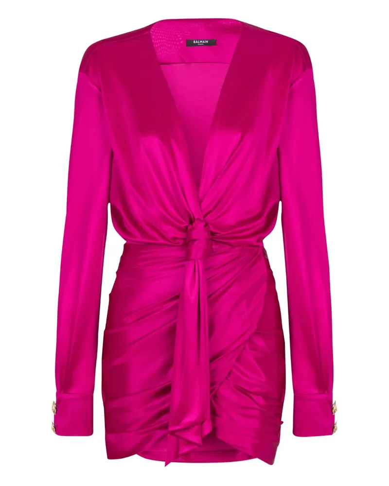 Balmain Drapiertes Jersey-Kleid - Rosa Rosa