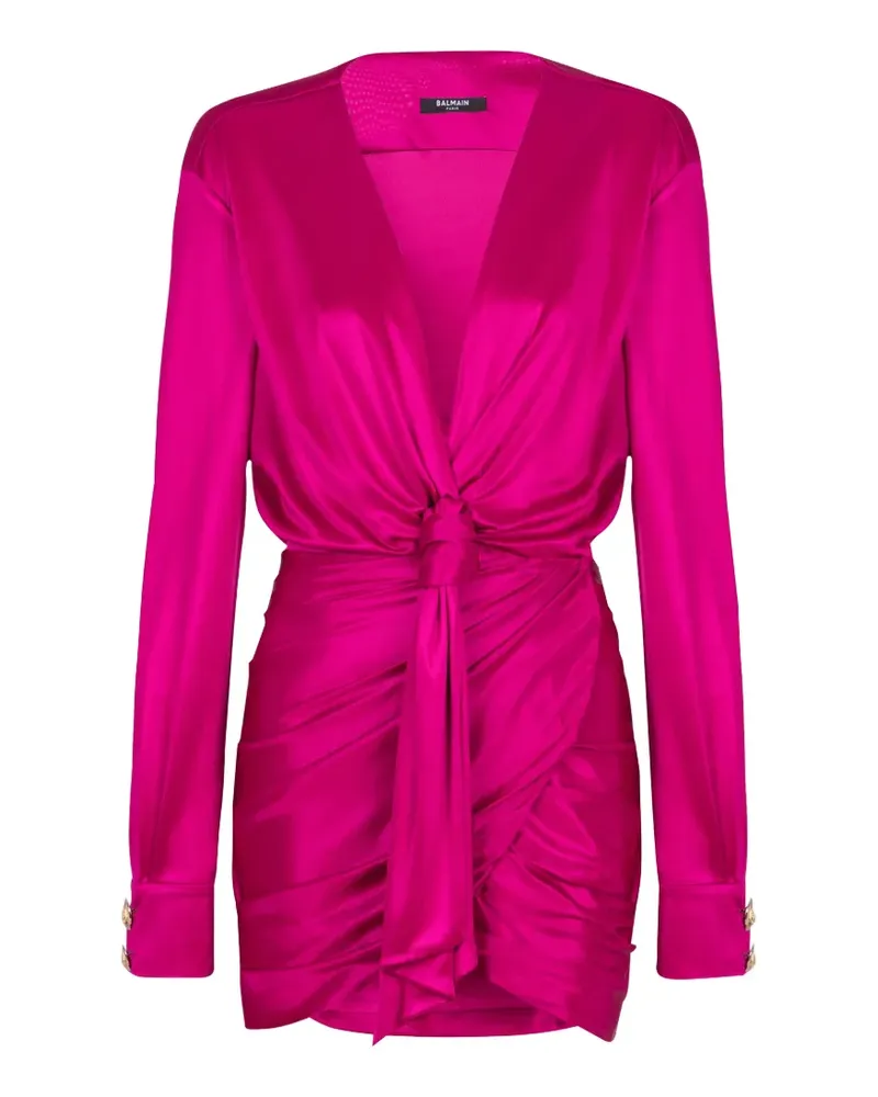 Balmain Drapiertes Jersey-Kleid - Rosa Rosa